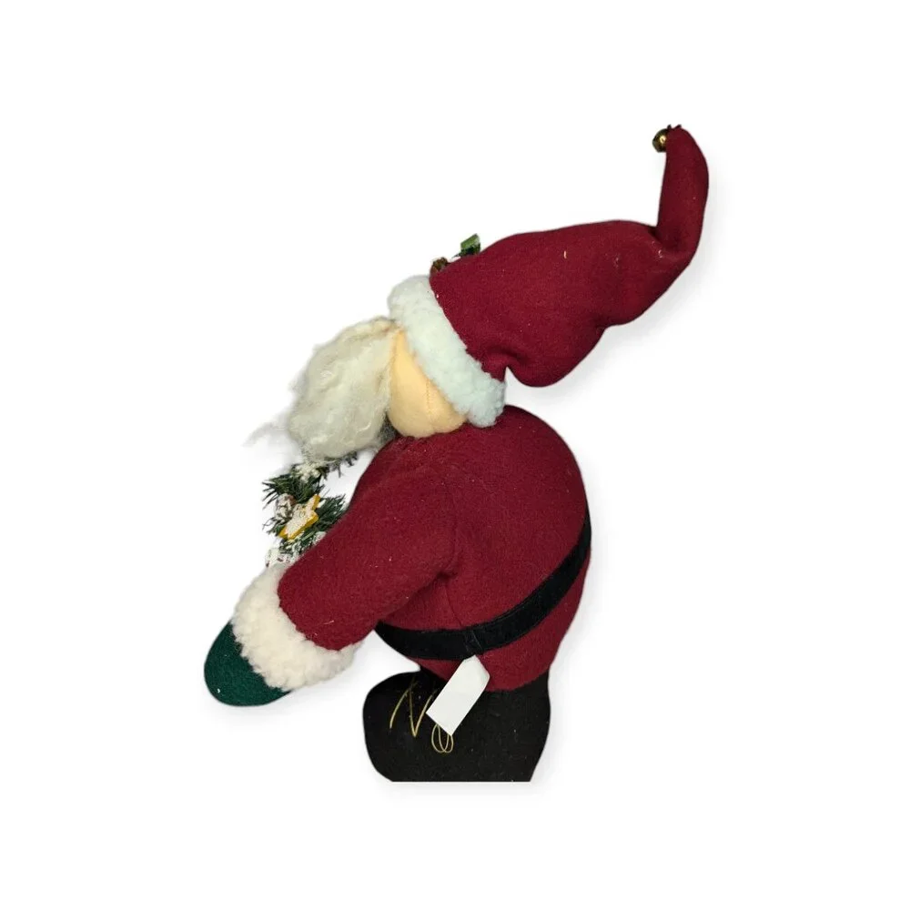 Good Health Ind Free Standing Plush Santa Claus w/ Festive Evergreen Garland
